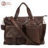 Maletín de Negocios Transfronterizo Cuero Genuino Bolso de Hombre Bolso Cruzado Horizontal para Hombre Bolso para Laptop de 17 pulgadas Cuero Vacuno de Primera Capa