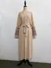 Yiduo Novo Cardigã Bordado Elegante Vestido com Bordado Geométrico e Franjas 24763 Mangas Longas