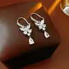 Brincos Gancho Borboleta Gota d'Água de Zircônia Elegantes Leve Luxo Minimalistas Exquisitos Versáteis High-End de Nicho