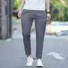 Pantalones Casuales Ligeros Nuevos para Hombre 2026, Pantalones Cropped Trendy de Secado Rápido, Pantalones Elásticos de Corte Recto Ajustados para Hombre
