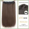 Atacado de fábrica extensão de cabelo de uma peça cinco cartas peruca de cabelo liso médio e longo fio de alta temperatura simulação extensão de cabelo