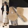 Xiao Xiang Feng Outwear Chinelos Mao Mao 2024 Outono e Inverno Novos Sapatos Mao Mao Rasteiros Chinelos Mule Slip-on Baotou Metade Chinelos para Mulheres