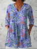 2026 nuevo vestido casual de verano holgado con cuello en V, estampado 3D, comercio exterior transfronterizo, europeo y americano - Lino Linglong