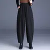 Pantalones de pierna ancha O-cashmere de corte curvo de moda para mujer, nueva colección otoño/invierno 2026, corte holgado, efecto adelgazante, cintura elástica, estilo casual