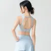 2026 Nuevo Estilo Sujetador Deportivo Cruzado de Tirantes Finos sin Espalda a Prueba de Impactos de Alta Intensidad con Copas Fijas para Fitness Yoga