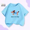Camisetas Infantis de Algodão Puro de Manga Curta para Meninos e Meninas, Tops Estilosos de Verão Tendência com Caimento Solto para Crianças Maiores, Atacado