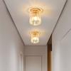 Luz de Pasillo de Lujo Ligero, Luz de Pasillo Moderna Simple, Luz de Techo Redonda Creativa de Cristal para Balcón, Sala de Estar, Entrada, Luz de Entrada