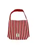 Bolsa de Ombro Simples Coreana com Letras para o Dia a Dia Bolsa Listrada na Frente e Atrás Bolsa de Lona Impermeável de Nylon de Grande Capacidade para Mulheres