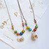 Collar de cuentas de cerámica Jingdezhen con forma de concha marina de color nicho transfronterizo, cadena de clavícula fresca y dulce