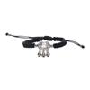 Pulsera Candado de Longevidad para Pareja del Día de San Valentín Chino para Mujer con Campana, Pulsera de Piedra Lunar Negra y Roja para Hombre, Estilo Nacional Trendy