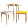 Cadeira de Jantar, Cadeira de Dormitório, Banqueta para Mesa de Estudo, Cadeira Doméstica de Chifre Imitando Madeira, Cadeira com Encosto, Cadeira Simples para Mesa de Jantar