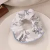 Tela Azul Sal Marina Cuadros de Lunares Florales Goma para el Cabello Dulce Versátil Cuerda para el Cabello Accesorio para el Cabello