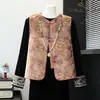 Novo Terno Colete Nacional Chinês Roupa de Mãe 2026 Primavera/Outono Novo Estilo Nobre Mãe Colete de Veludo Dourado Terno de Três Peças