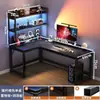 Mesa de esquina, escritorio para computadora del hogar, mesa de escritorio para juegos de escritorio, escritorio con estantería, mesa de esquina integrada para dormitorio, escritorio de oficina para personal