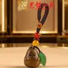 Yiming Xianyuan Sándalo Pera Pareja Llavero Colgante Lindo Cadena para Teléfono Lanyard Decoración