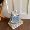 Bolsa de Mão Pérola da Moda Novo Estilo Bolsa Caixa de Menina Casual Personalidade Compras Leve Luxo Design de Nicho Bolsa Transversal
