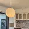 Luminária de papel estilo wabi-sabi japonês de Isamu Noguchi para quarto, restaurante, pousada, sala de estar, loja de roupas, luminária pendente esférica atmosférica de papel de arroz