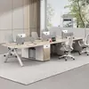 Pantalla de escritorio de oficina minimalista moderna estación de trabajo escritorio de computadora para empleados estación de trabajo para varias personas combinación de muebles para puestos de empleados