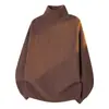 Colección Otoño/Invierno 2025 de Jianheng: Suéter de cuello alto liso de ajuste holgado unisex, jersey de punto gris para usar en capas