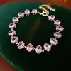 Pulsera Ovalada de Circonita Colorida, Versátil, de Alta Gama, Pulsera de Moda, Lujo Ligero, Estilo Palacio, Joyería de Mano Dulce para Mujeres