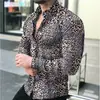Camisa Masculina Fashionável Europeia e Americana de Tamanho Grande com Estampa Digital, Camisa Casual Digital com Estampa Vintage Transfronteiriça Masculina