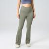 Pantalones de Yoga Acampanados Elásticos Deportivos de Yoga de Color Sólido con Cintura Cruzada para Mujer de Verano 2025 Europeos y Americanos Amazon