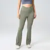 Pantalones de Yoga Deportivos Elásticos Acampanados Color Sólido Cruzados en la Cintura Transpirables Ligeramente Acampanados para Mujer Verano 2025 Amazon