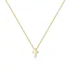 Cadena de Caja de Acero Inoxidable Cadena de Cruz Pequeña Mini Cadena de Cruz de Oro de 18K Cadena de Cruz Perforadora Collar con Colgante de Cruz