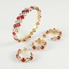 2023 Nuevo Conjunto Transfronterizo de Pulsera, Anillo y Aretes de Circonita con Diamantes Completos, Diseño de Nicho, Accesorios de Joyería de Lujo Ligero
