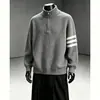 Suéter de punto de cuello alto con media cremallera para hombre adolescente, tejido de estilo fresco de invierno para chicos de secundaria y preparatoria, ropa interior de invierno