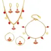 Xinyixinxin Temporada Navideña Transfronteriza Más Vendido Juego de Pulsera Collar Pendientes con Esmalte Acero Inoxidable Material No Se Desvanece