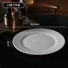 Prato raso prato raso prato prato para casa prato de porcelana de osso branco puro hotel restaurante barraca de comida prato para bife ocidental louça simples