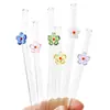 2026 Novos Canudos de Vidro Estilo Japonês Flor de Cerejeira para Suco, Leite, Bebidas e Chá de Leite, Canudos de Vidro Borossilicato Alto Resistentes a Altas Temperaturas