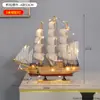 Velero Pequeño Pintado Creativo Decoraciones para el Hogar Velero de Madera Hecho a Mano Maquetas Artesanales Adornos Pequeños para Vestir Pasteles