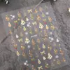 Pegatinas para Uñas Serie Navideña Transfronteriza con Adhesivo Plano en la Parte Trasera y Estampado Dorado, con Diseños de Muñeco de Nieve y Reno Navideño, Estilo Dh
