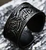 Guerrero de Acero Moda Japonesa y Coreana Anillo Giratorio Simple Venta al por Mayor Letra Vikinga Anillo de Acero de Titanio para Hombres Joyería de Mano