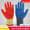 Luvas de Trabalho de Fábrica de Fio 10 Fios Resistentes a Rugas, Luvas de Trabalho Revestidas de Fio de Algodão Espessado Imersas Resistentes a Óleo, Antiderrapantes