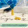 Colar de Amendoim da Sorte em Prata Pura 999 3D Prata Dura Pingente DIY Corrente para Clavícula de Luxo Alto Padrão para Mulheres Presente para Namorada