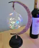 Luz de estrelas e lua LED Amazon transfronteiriça bola de rattan de maçã luminária de mesa criativa corda de cânhamo ferro USB luz noturna decorativa