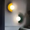 Lámpara de pared moderna minimalista colorida macarrón habitación infantil arte nórdico pared de fondo de sala de estar accesorio de iluminación LED luz blanca hierro