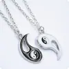 Collar con colgante de Yin y Yang en blanco y negro con costuras de Tai Chi y chismes de mejores amigos transfronterizos de Amazon