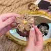 Anillo para el Cabello Flor de Diamante Flash Estilo Coreano Cuerda para el Cabello Bola de Cola de Durazno Sentido de Alta Calidad Alta Elasticidad Duradera Cuerda para el Cabello Tocado de Lujo Ligero
