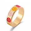Estilo ins de Corea del Sur pintura al óleo geométrica red de anillo popular estilo frío color de aleación anillo de color anillo liso anillo serie de mujer