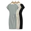 Ay619-24 Novo Estilo de Verão Cintura Francesa Sexy Assimétrico Ombro Inclinado Saia Longa Elegante Vestido de Um Ombro