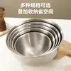 Tazón de Acero Inoxidable Espesado para Ensalada, Tazón para Ramen, Recipiente de Cocina, Tazón de Ensalada Estilo Coreano con Escala, Recipiente para Batir Huevos y Mezclar Masa, Recipiente Multipropósito