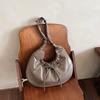 Bolsa Plegable Nube Bolsa Gran Capacidad Hombro Axila Bolsa Dumpling Retro Nicho Superficie Suave Cordón Lazo Bolso Cruzado