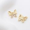14K ouro banhado a cobre real incrustado de zircônio borboleta pingente DIY jóias artesanais pulseira colar brinco acessórios material