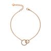 Pulsera de joyería de moda creativa para mujer, oro rosa, simple, doble anillo, venta al por mayor, nicho, linda, para enviar a compañeras de clase, novia
