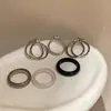 Anillo de Calcedonia Desmontable de Tres Capas con Diseño de Nicho, Anillo de Hueso de Perro Moderno y Único en Nuevo Estilo Chino