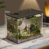 2026 Nuevo Modelo Tanque Pequeño para Sala de Estar, Tanque Ecológico con Paisajismo para Cría de Peces Dorados y Tortugas, Tanque Doméstico de Acrílico Imitación Cristal